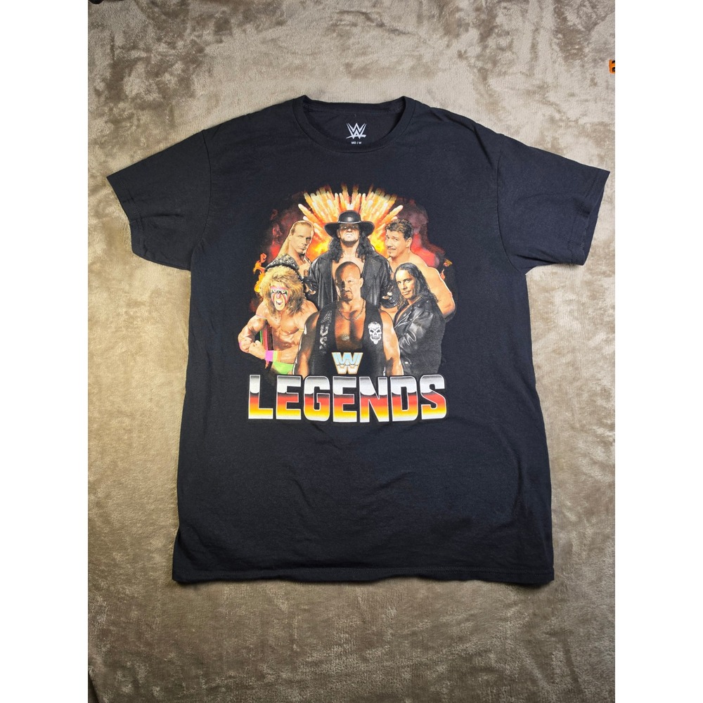 WWE Legends T Shirt Mens Medium Black Mad Engine Stone Cold Undertaker Wrestling